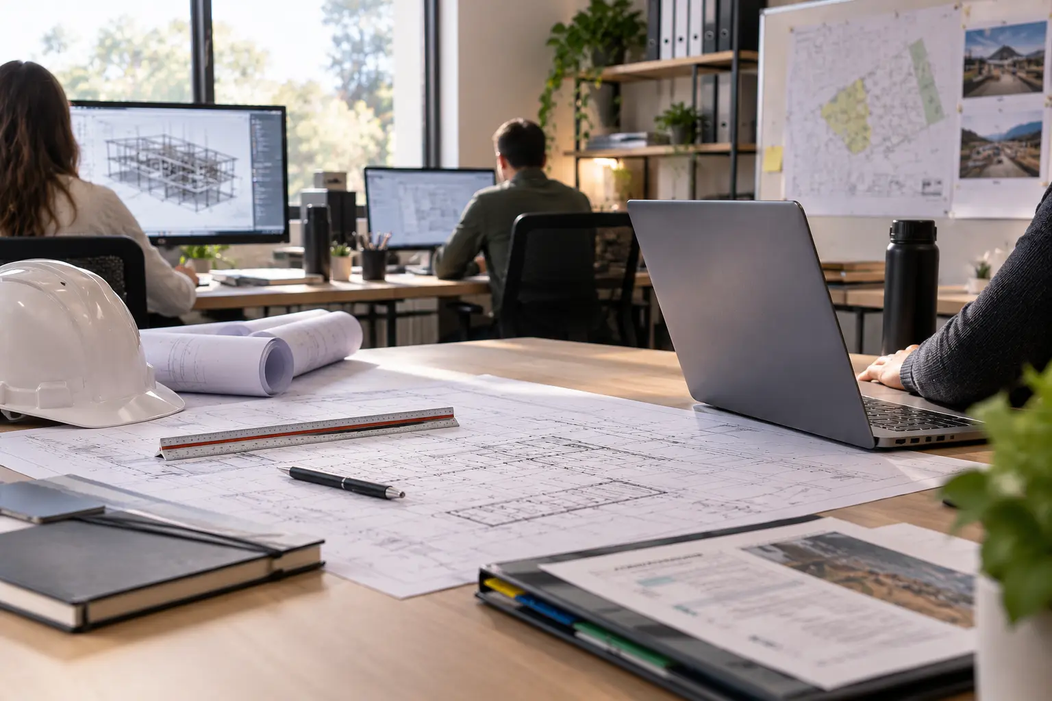 Oficina técnica de CGL: planos y modelos de estructura en desarrollo